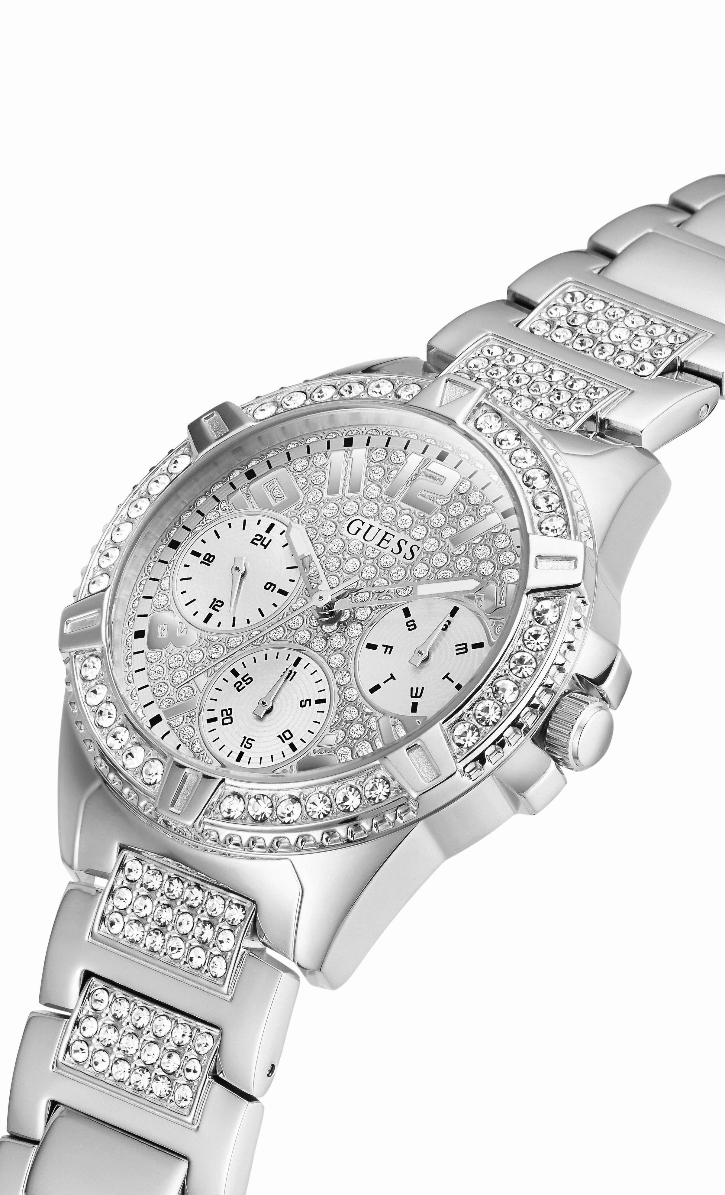 Guess Frontier Silver Dial Stainless Steel Watch W1156L1