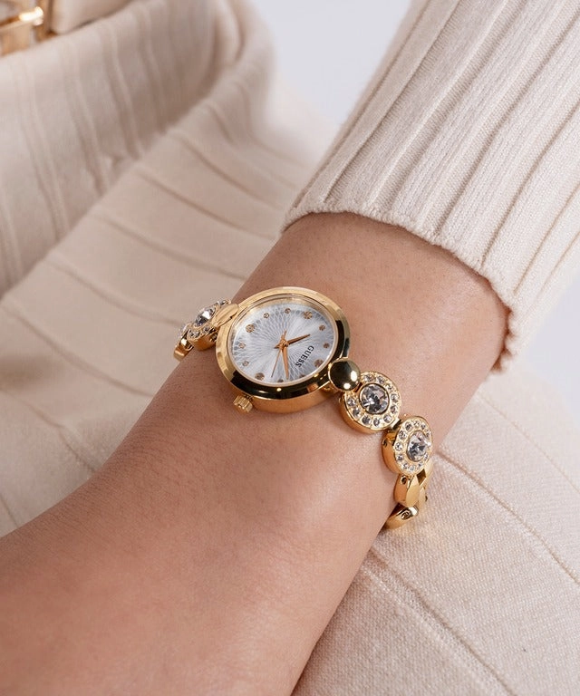 GUESS GOLD TONE CRYSTAL LINKS LADIES WATCH GW0757L2