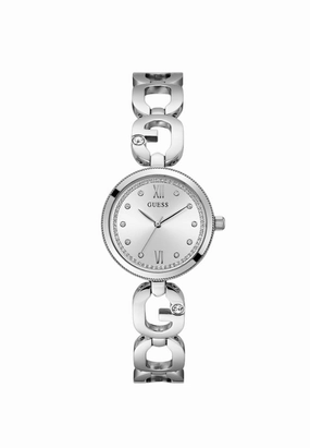 Guess Ladies Silver Tone G-Links Analog Watch GW0759L1
