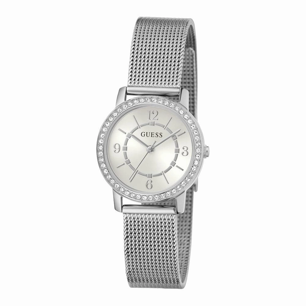 Guess Melody Dames Horloge Silver Tone Mesh Women's Watch GW0534L1