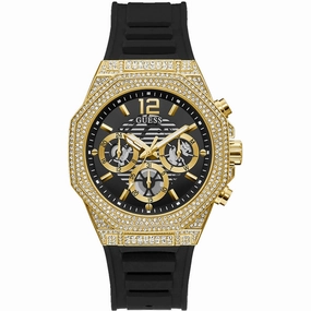 Guess Men's Watch - Momentum Quartz Black Dial Silicone Rubber Strap | GW0518G2