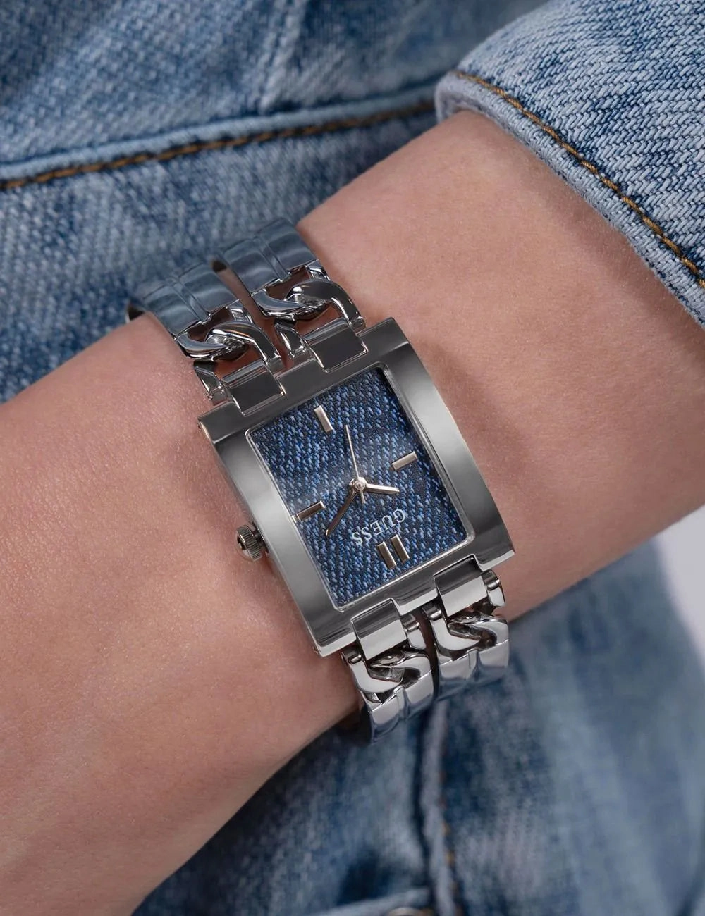 Guess MOD ID Blue Dial Stainless Steel Watch GW0807L1