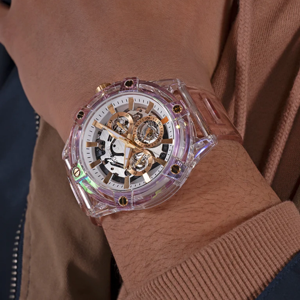 Guess Multifunction Pink Resin Strap Women Watch GW0806G4