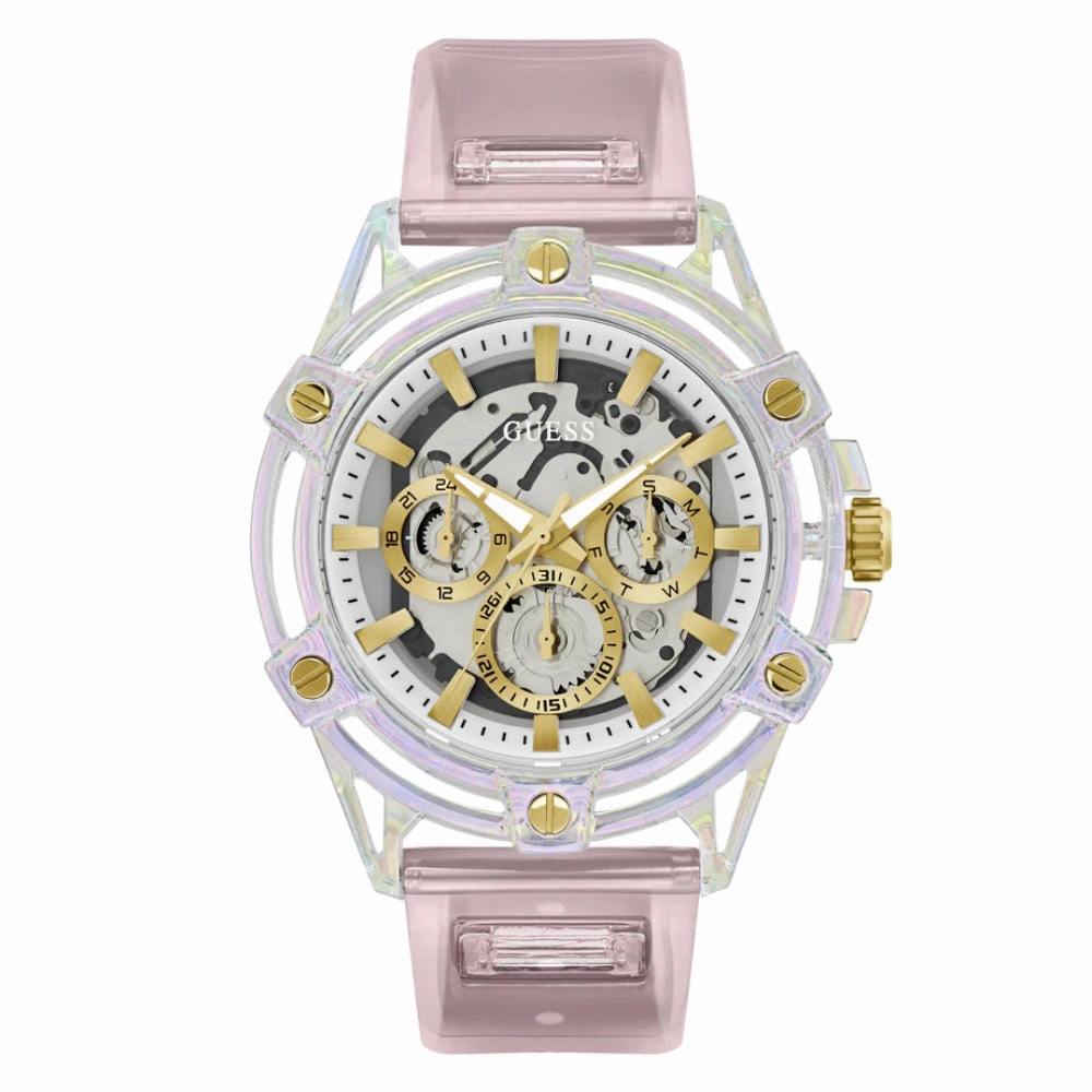 Guess Multifunction Pink Resin Strap Women Watch GW0806G4
