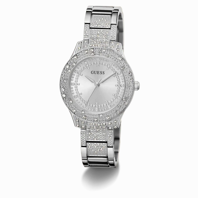 Guess Shooting Star Silver Dial Analogue Watch