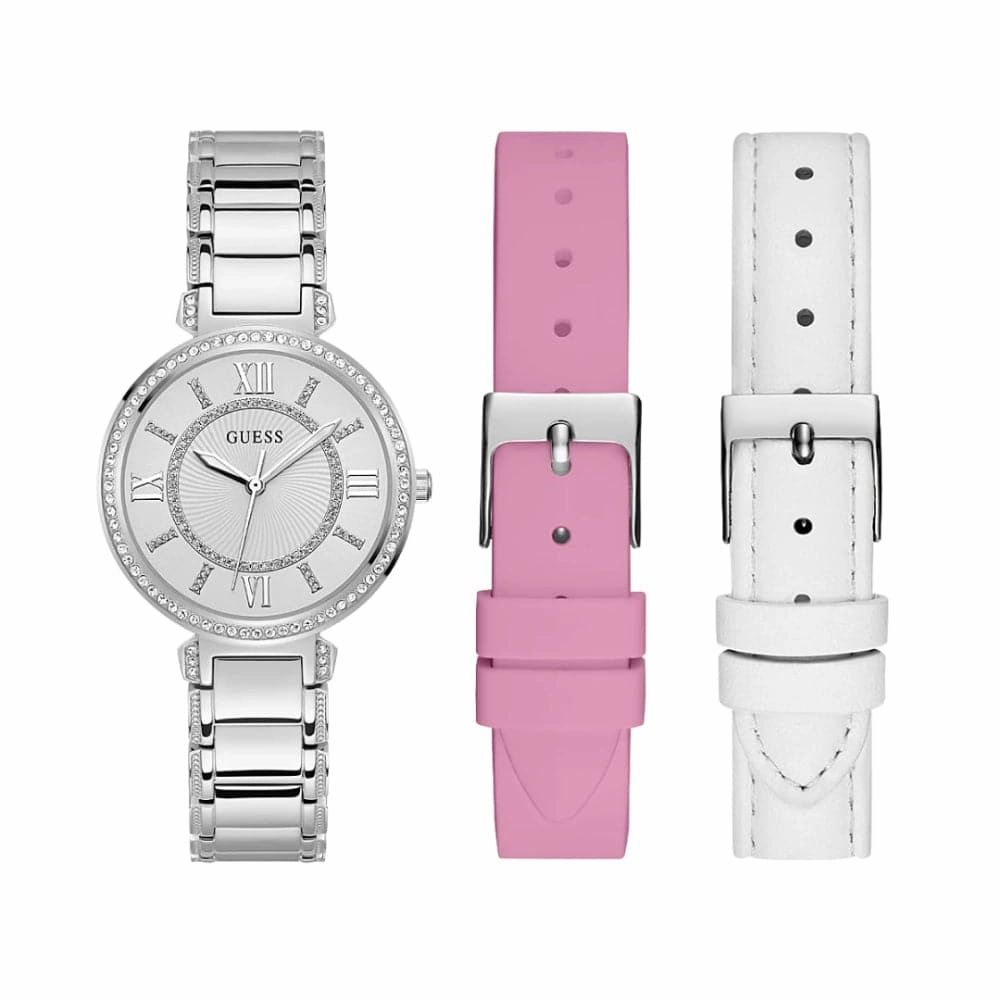 Guess Silver Dial Stainless Steel Strap Women Watch GW0588L2