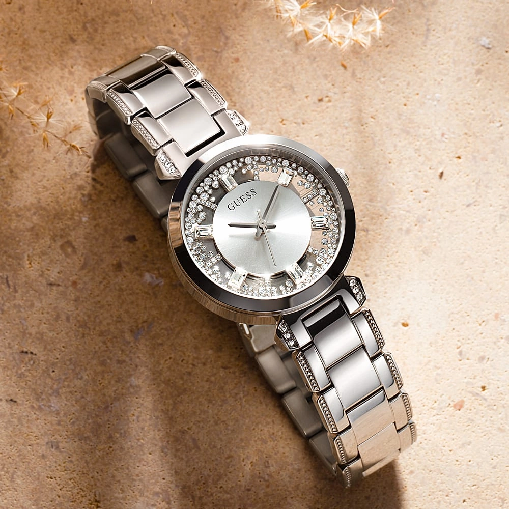 GUESS SILVER STAINLESS STEEL WOMEN WATCH GW0470L1
