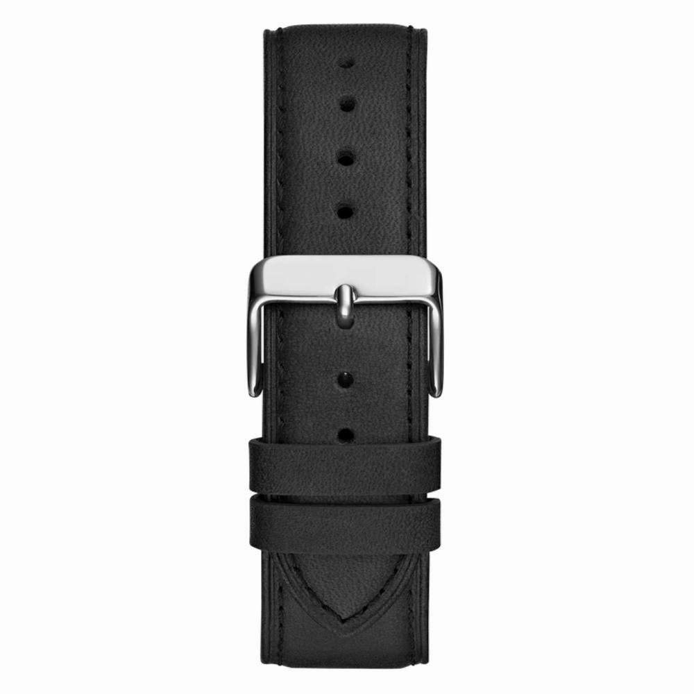 Guess Silver Tone Multi-function Black Leather Men's Watch GW0709G1