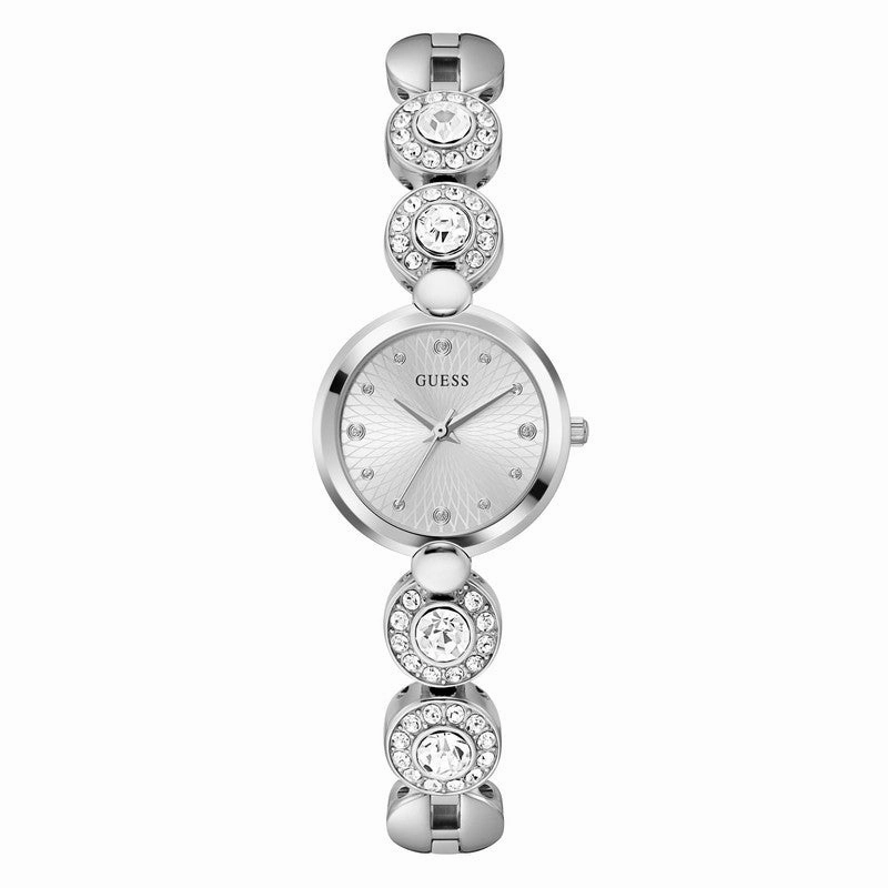 Guess Stardom Silver Dial Analogue Watch