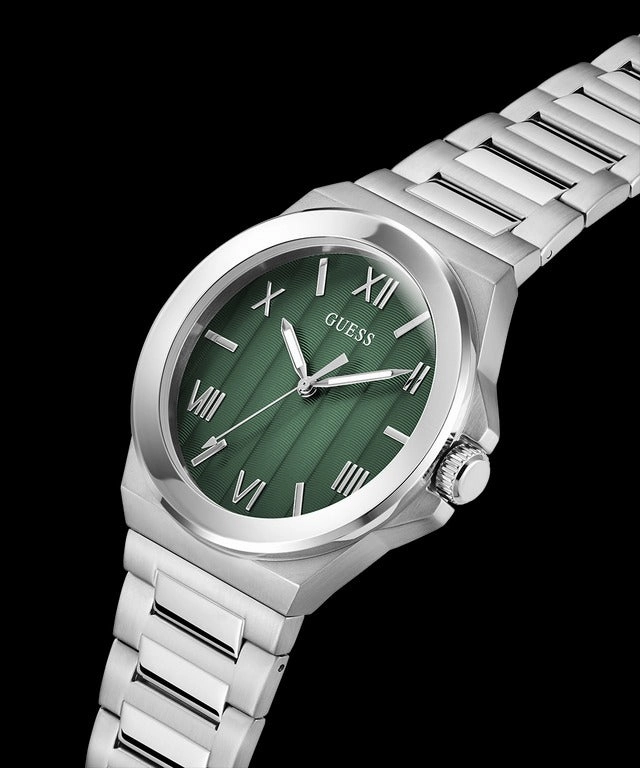 Guess Vinyl Men Green Dial Quartz Analog Watch GW0789G1