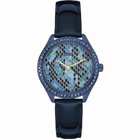 Guess Women's Watch - Mini Mystical Quartz Blue Case Genuine Leather Strap | W0626L3