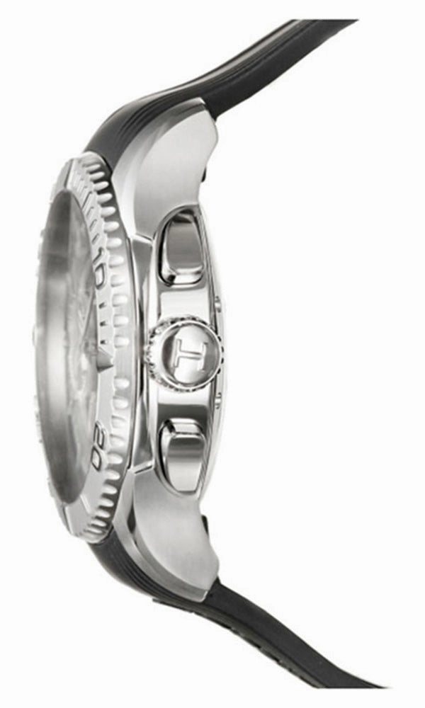 Hamilton Jazzmaster Seaview Stainless Steel Automatic Chronograph Date Black Rubber Strap Mens Watch H37616331