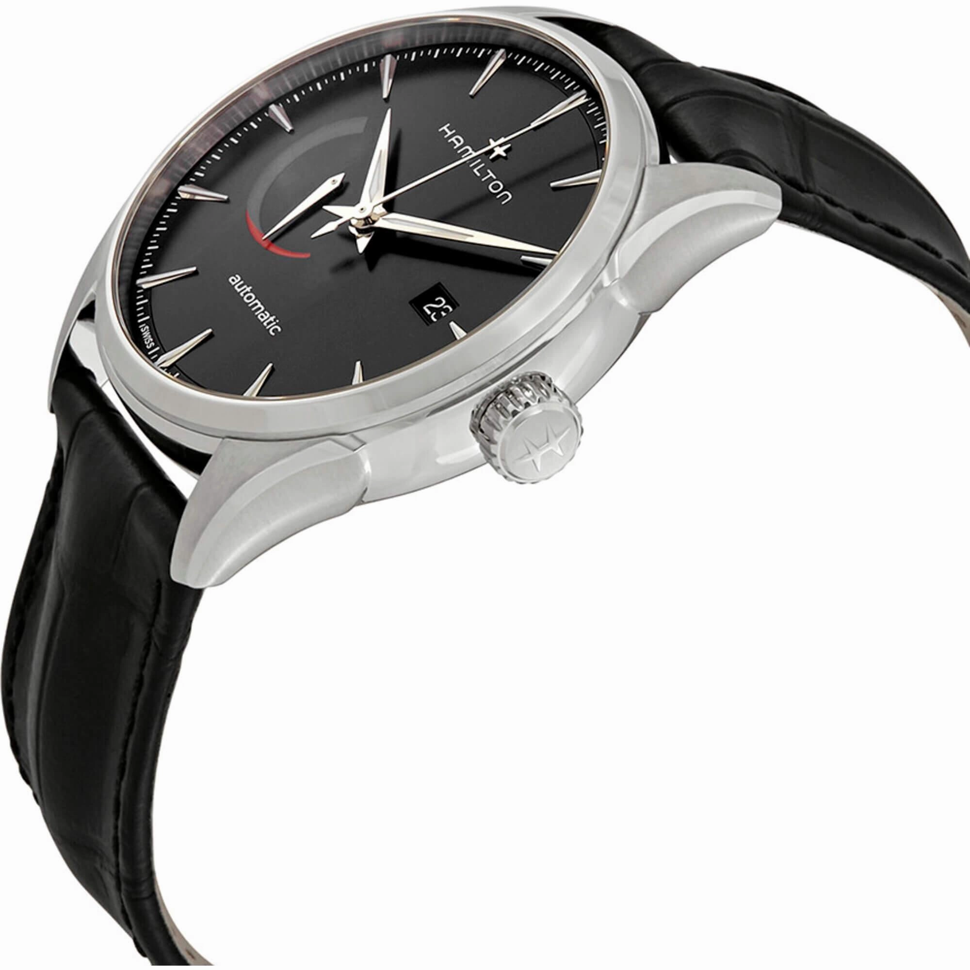 Hamilton Men's Watch - Jazzmaster Automatic Black Dial Calf Leather Strap | H32635731