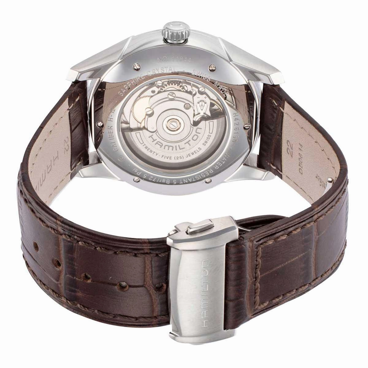 Hamilton Men's Watch - Jazzmaster Automatic Silver Tone Dial Brown Strap | H42615553