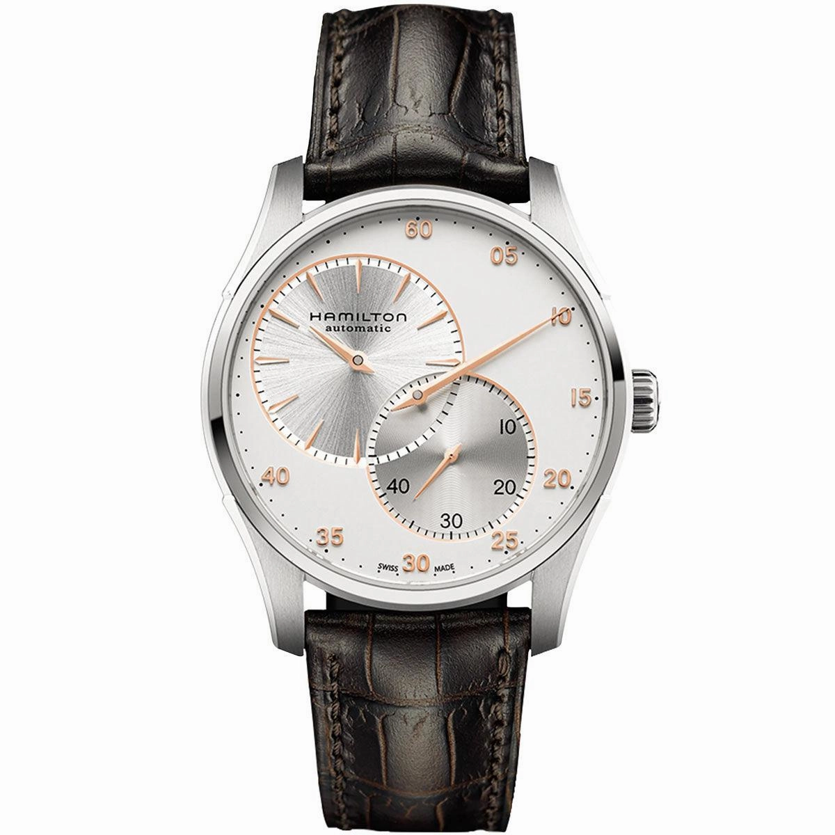 Hamilton Men's Watch - Jazzmaster Automatic Silver Tone Dial Brown Strap | H42615553