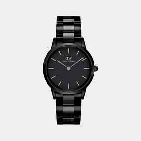 Iconic Women's Black Analog Stainless Steel Watch DW00100414