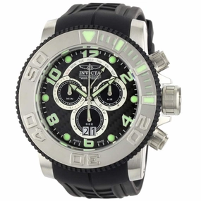Invicta 0412 Men's Pro Diver Sea Hunter Black Dial Rubber Strap Chronograph Dive Watch