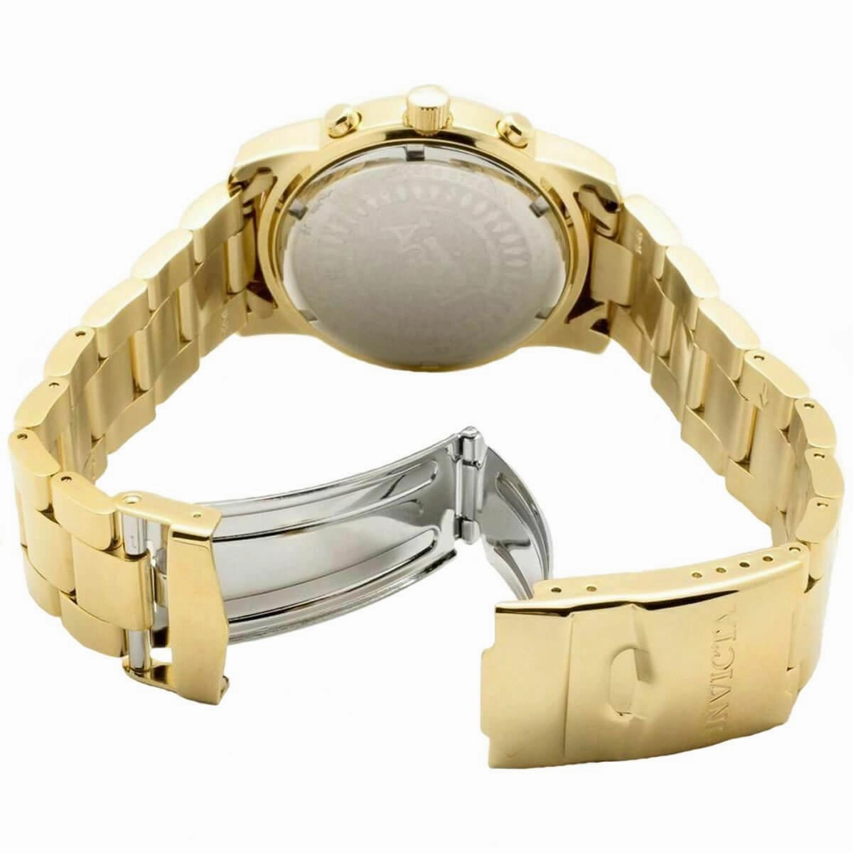 Invicta 0464 Women's Angel Rose Gold Sunray Dial Gold Plated Stainless Steel Bracelet GMT Watch