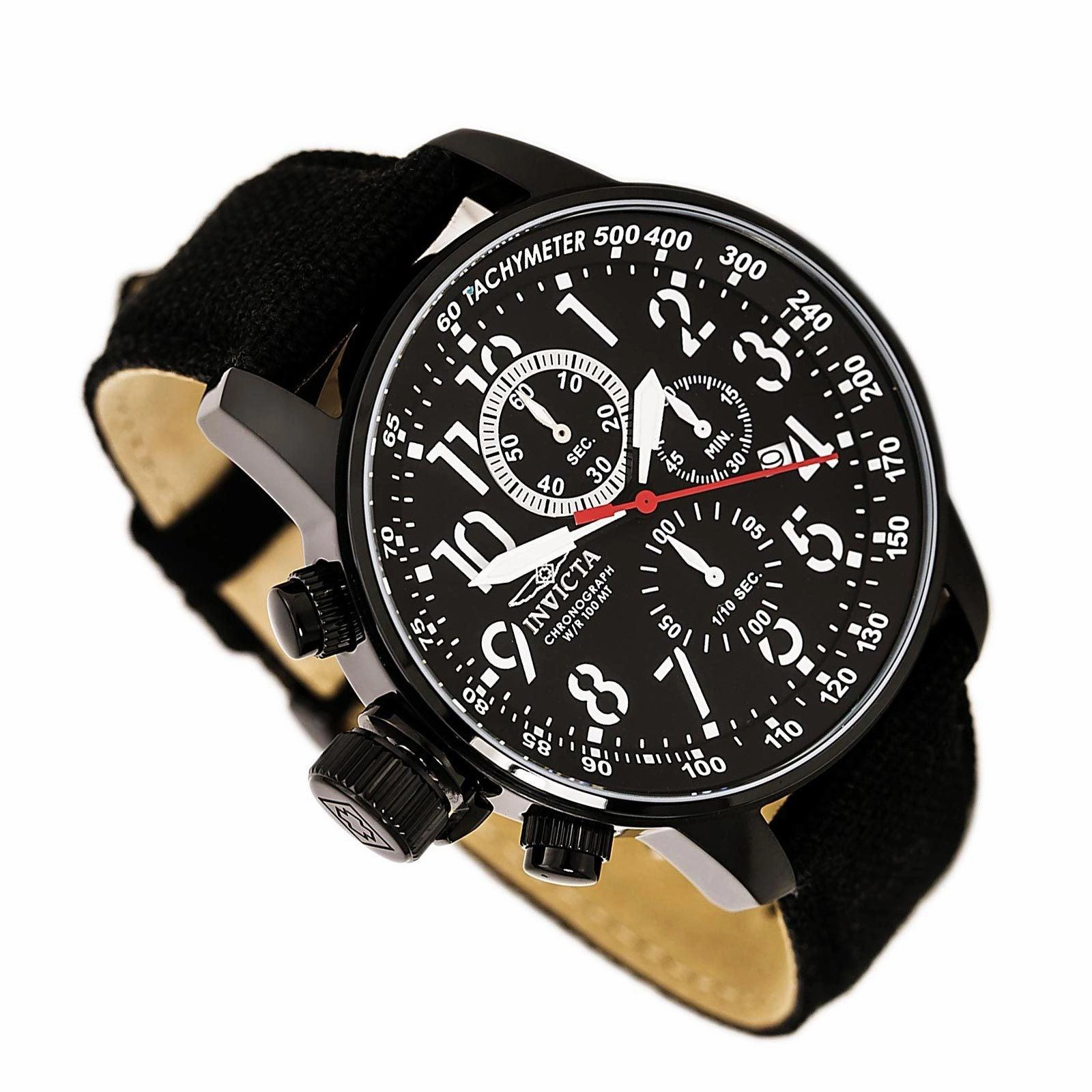 Invicta 1517 Men's Black IP 1/10 Second Lefty Chronograph