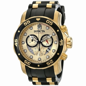 Invicta 17566 Men's Pro Diver Quartz Gold Tone Dial Chronograph Watch