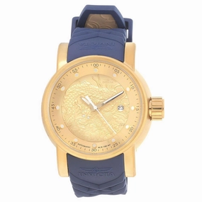 Invicta 18215 Men's S1 Rally Automatic Yellow Gold Steel Blue & Beige Silicone Strap Watch