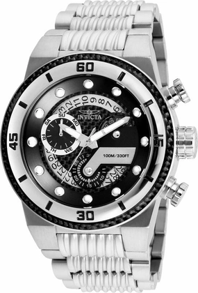 Invicta 25280 Men's S1 Rally Black Carbon Fiber Dial Steel Bracelet Chronograph Watch