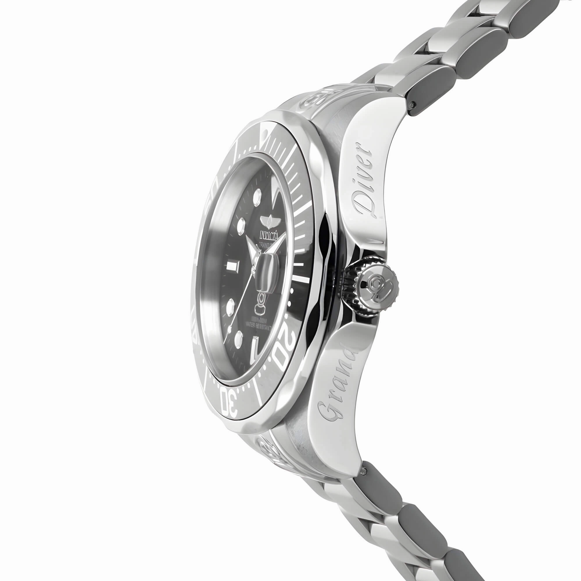 Invicta 3044 Men's Stainless Steel Bracelet Automatic Grand Diver Black Watch