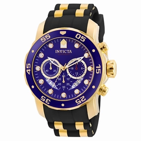 Invicta 6983 Men's Steel & Polyurethane Band Quartz Pro Diver Chrono Blue Dial Date Watch