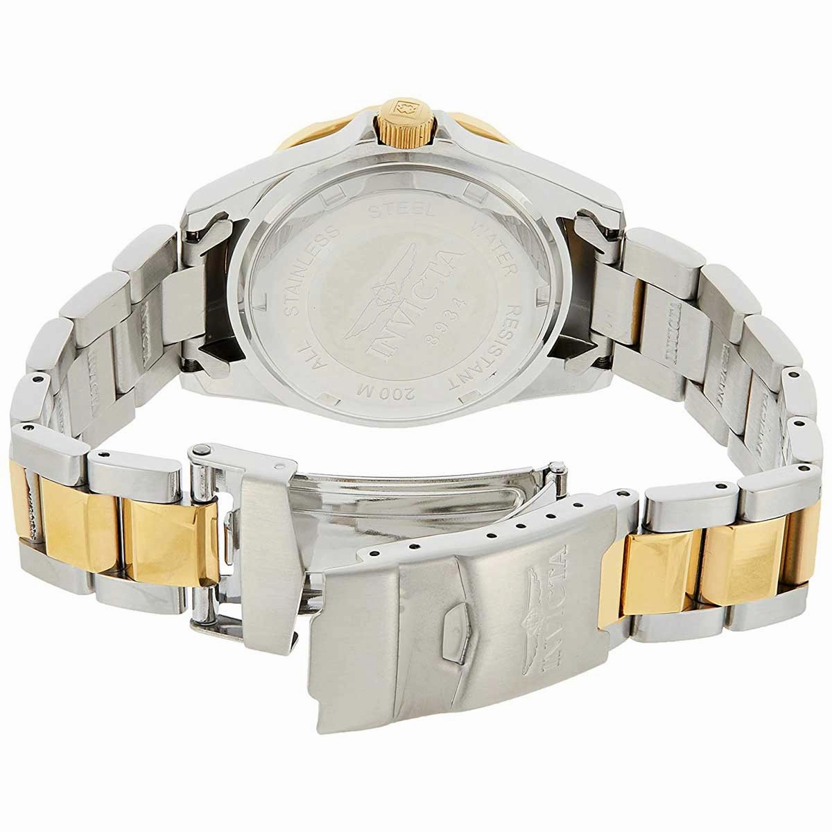 Invicta 8934 Men's Two Tone Yellow Steel Bracelet Quartz Pro Diver