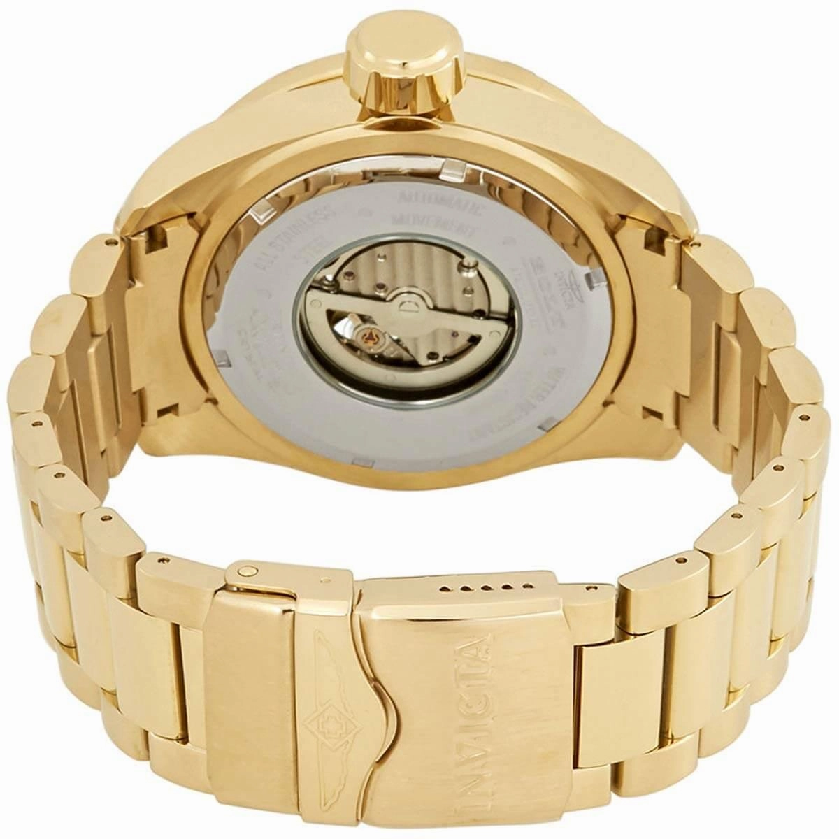 Invicta Men's Automatic Watch - Bolt Black Dial Yellow Gold Bracelet | 26775