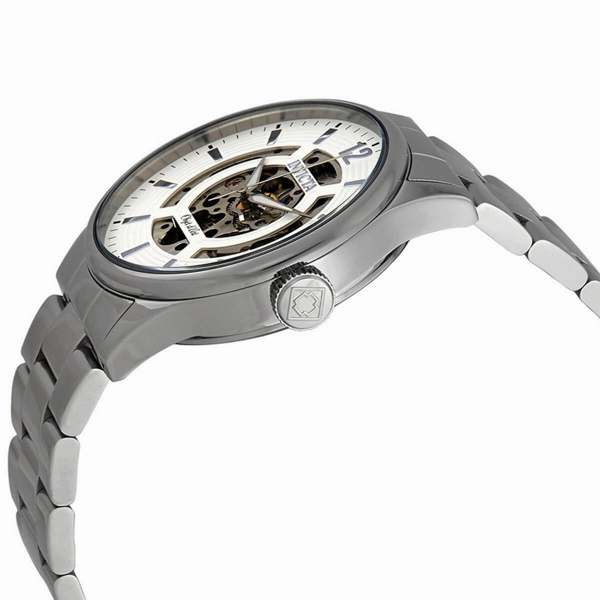 Invicta Men's Automatic Watch - Objet D Art Skeleton Dial Silver Tone Bracelet | 27570