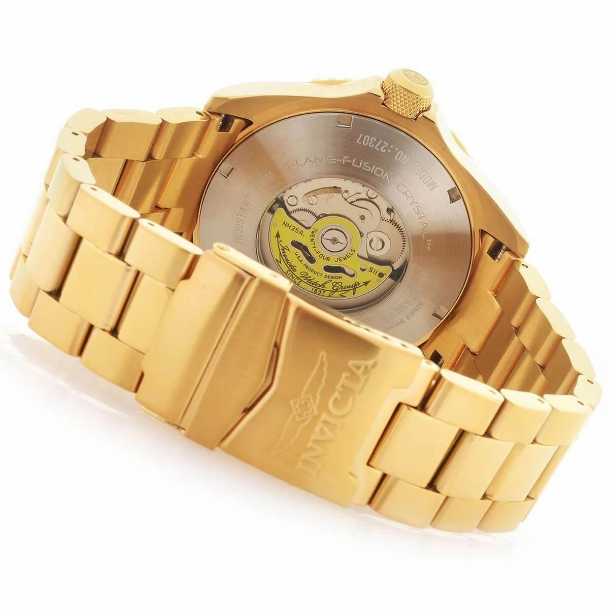 Invicta Men's Automatic Watch - Pro Diver Blue Dial Yellow Gold Bracelet | 27307