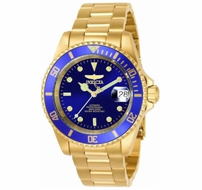 Invicta Men's Automatic Watch - Pro Diver Blue Dial Yellow Steel Bracelet | 8930C
