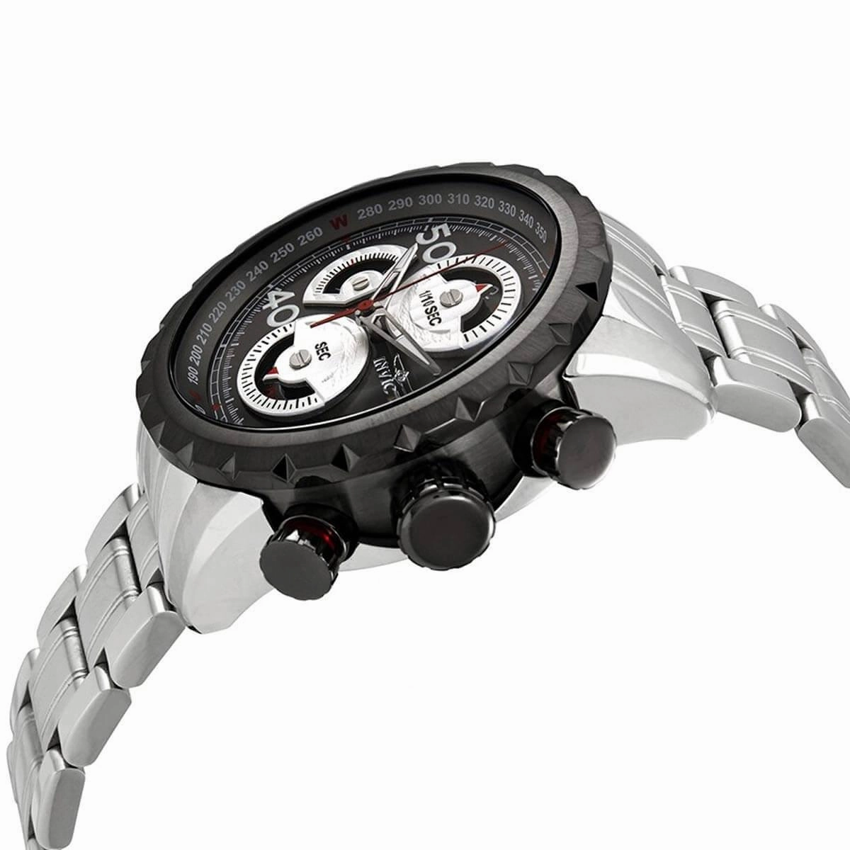 Invicta Men's Chrono Watch - Aviator Grey Dial Silver Stainless Steel Bracelet | 28145