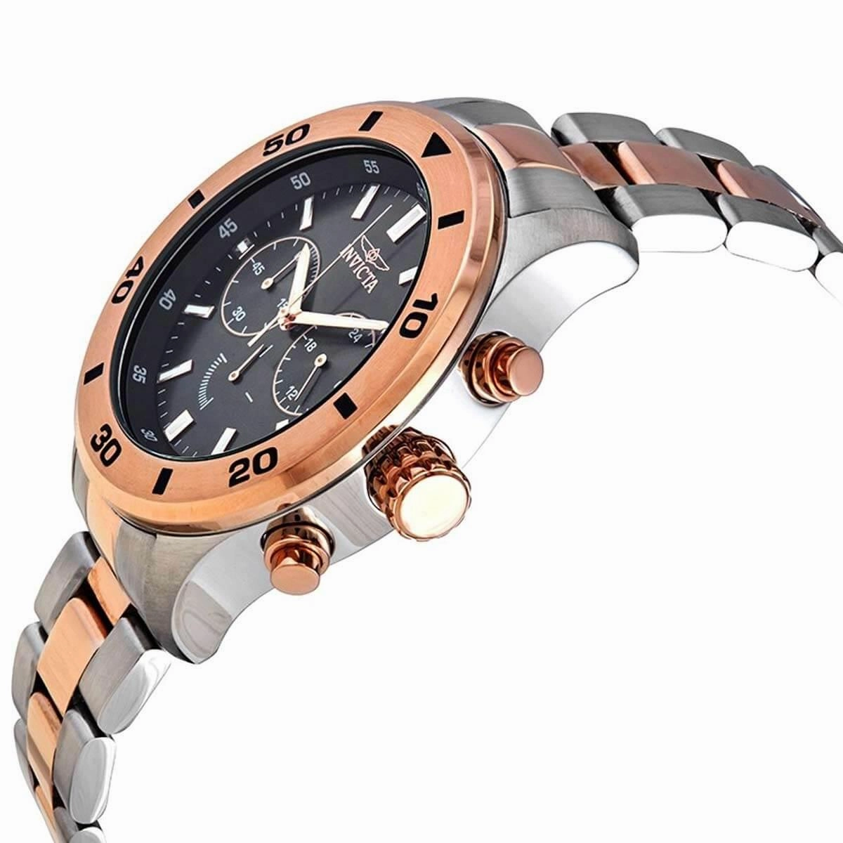Invicta Men's Chrono Watch - Specialty Two Tone Silver and Rose Gold Bracelet | 28890