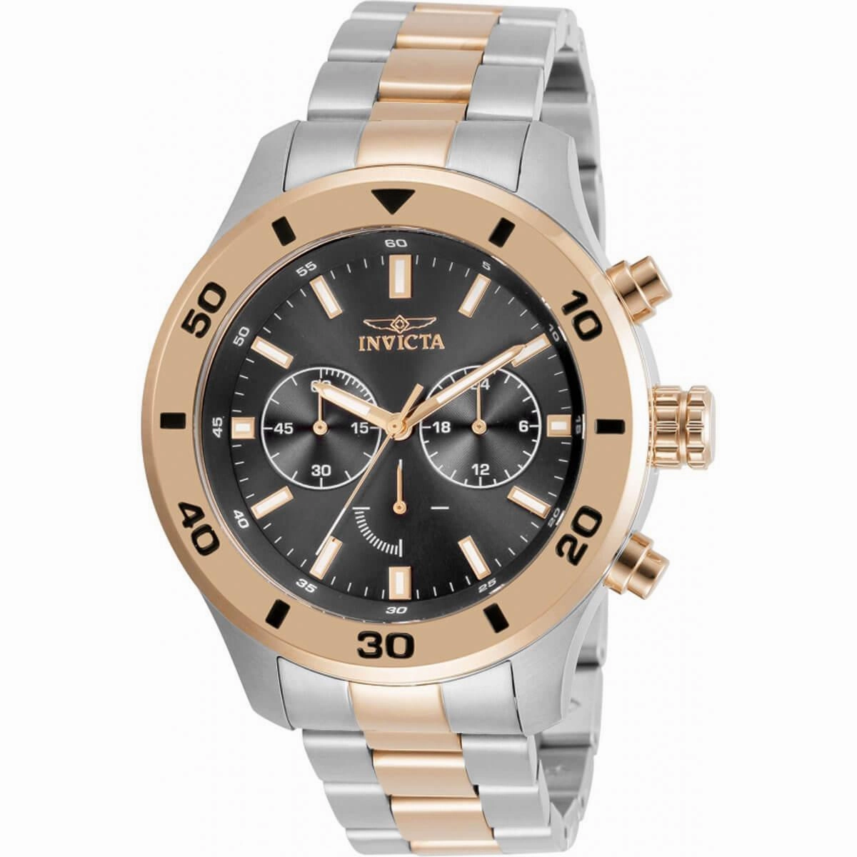 Invicta Men's Chrono Watch - Specialty Two Tone Silver and Rose Gold Bracelet | 28890