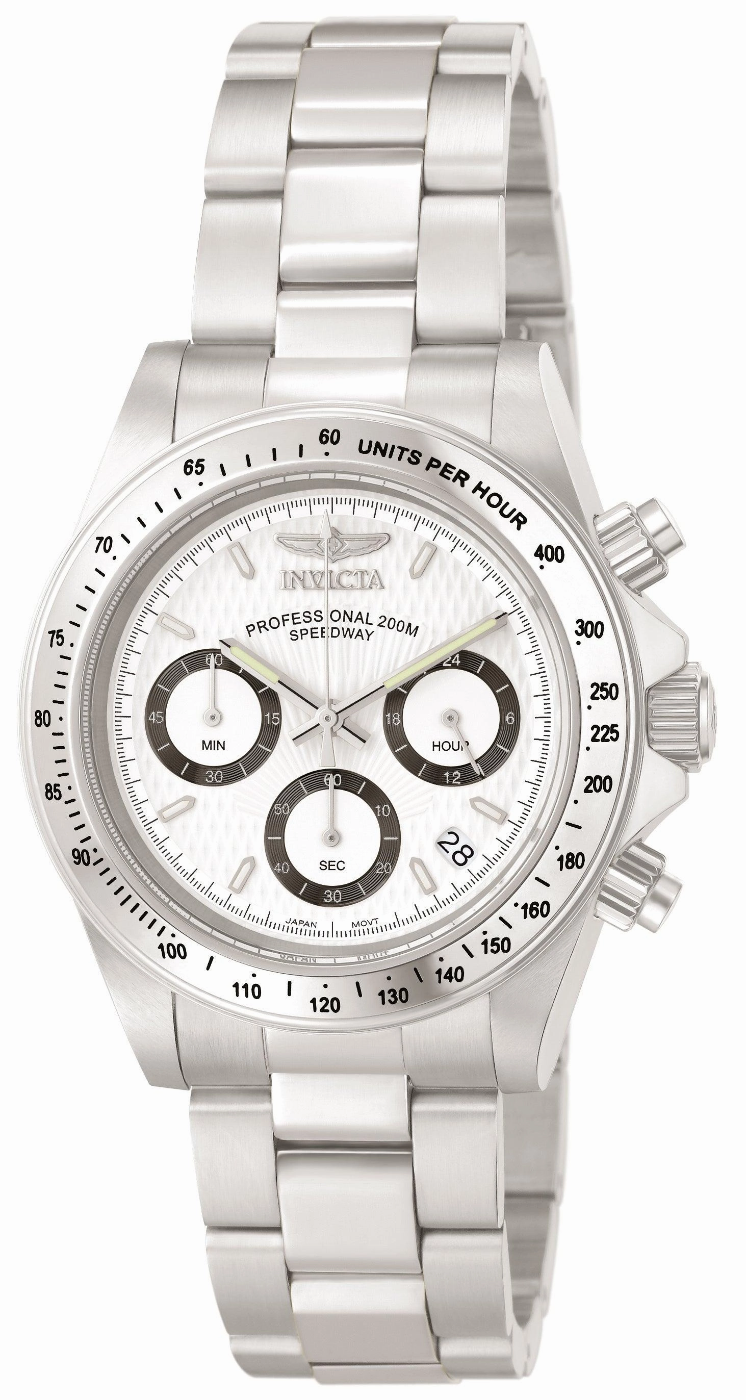 Invicta Men's Chronograph Stainless Steel Watch - Speedway Quartz White Dial | 9211