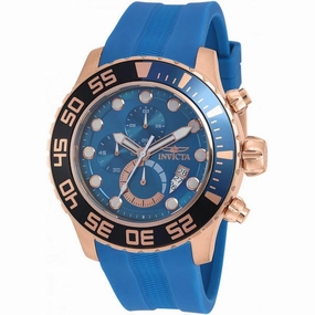 Invicta Men's Chronograph Watch - Pro Diver Blue Dial Rubber Strap | 19247
