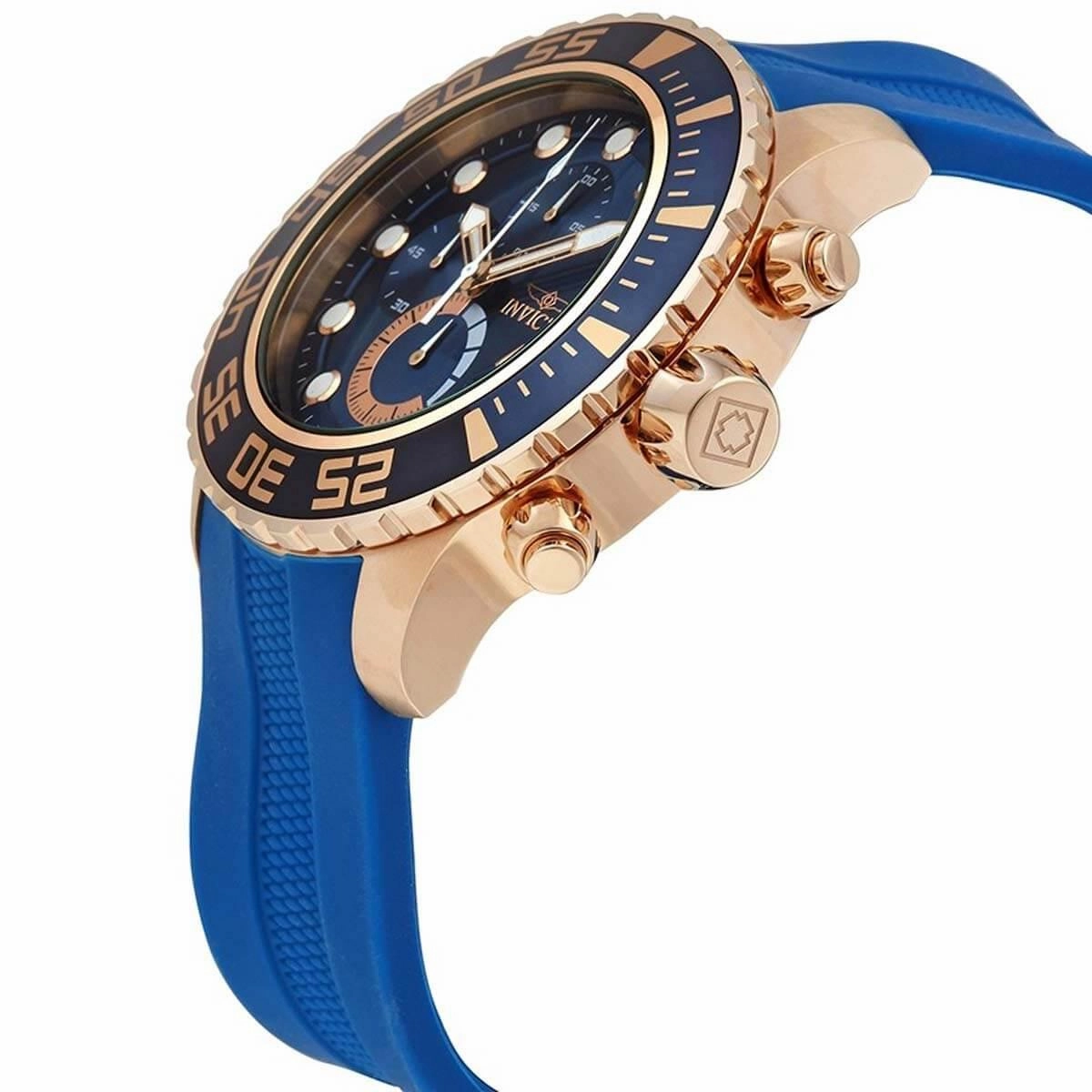 Invicta Men's Chronograph Watch - Pro Diver Blue Dial Rubber Strap | 19247