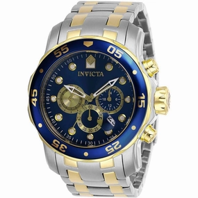 Invicta Men's Chronograph Watch - Pro Diver Blue Dial Two Tone Bracelet | 28718