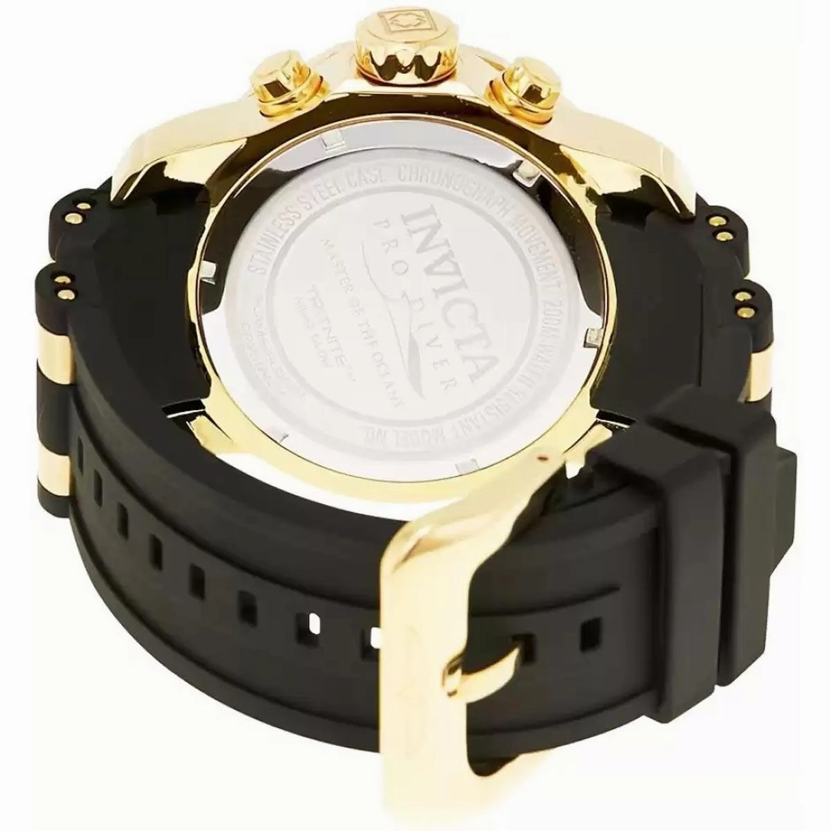 Invicta Men's Chronograph Watch - Pro Diver Steel & Polyurethane Strap Champagne Dial