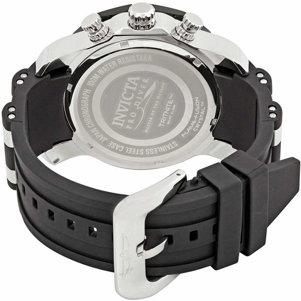 Invicta Men's Chronograph Watch - Pro Diver Steel & Silicone Strap Black Dial | 22797