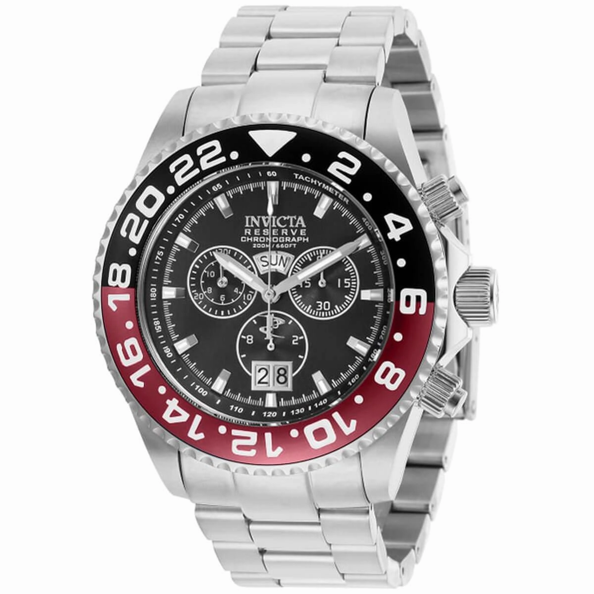 Invicta Men's Chronograph Watch - Reserve Pro Diver Black and Red Bezel | 29558