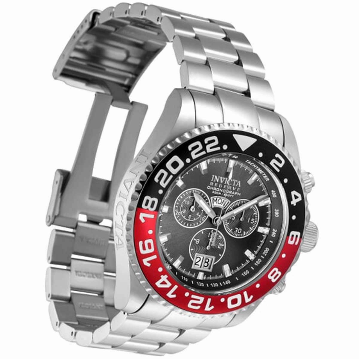 Invicta Men's Chronograph Watch - Reserve Pro Diver Black and Red Bezel | 29558
