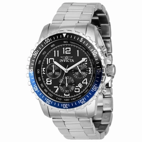 Invicta Men's Chronograph Watch - Specialty Black and Blue Bezel Bracelet | 39127