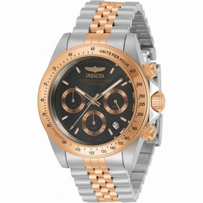 Invicta Men's Chronograph Watch - Speedway Black and Rose Gold Dial Bracelet | 30993