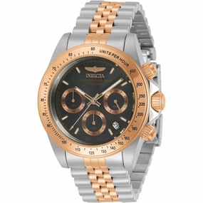 Invicta Men's Chronograph Watch - Speedway Black and Rose Gold Dial Bracelet | 30993