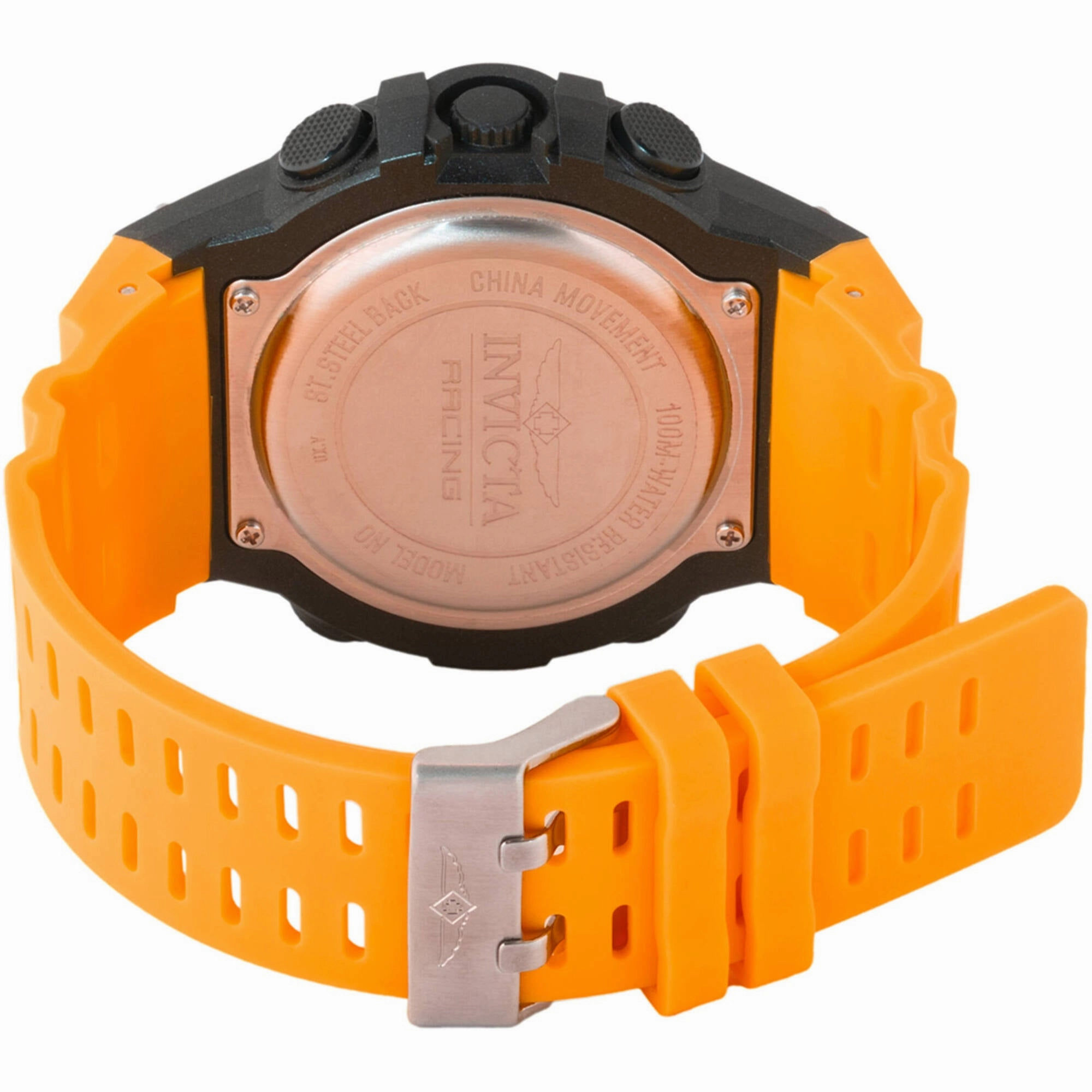 Invicta Men's Digital Watch - Invicta Racing Alarm Orange Polyurethane Strap | 48050