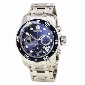 Invicta Men's Pro Diver Chronograph Watch - Quartz Blue Dial Steel Bracelet | 0070