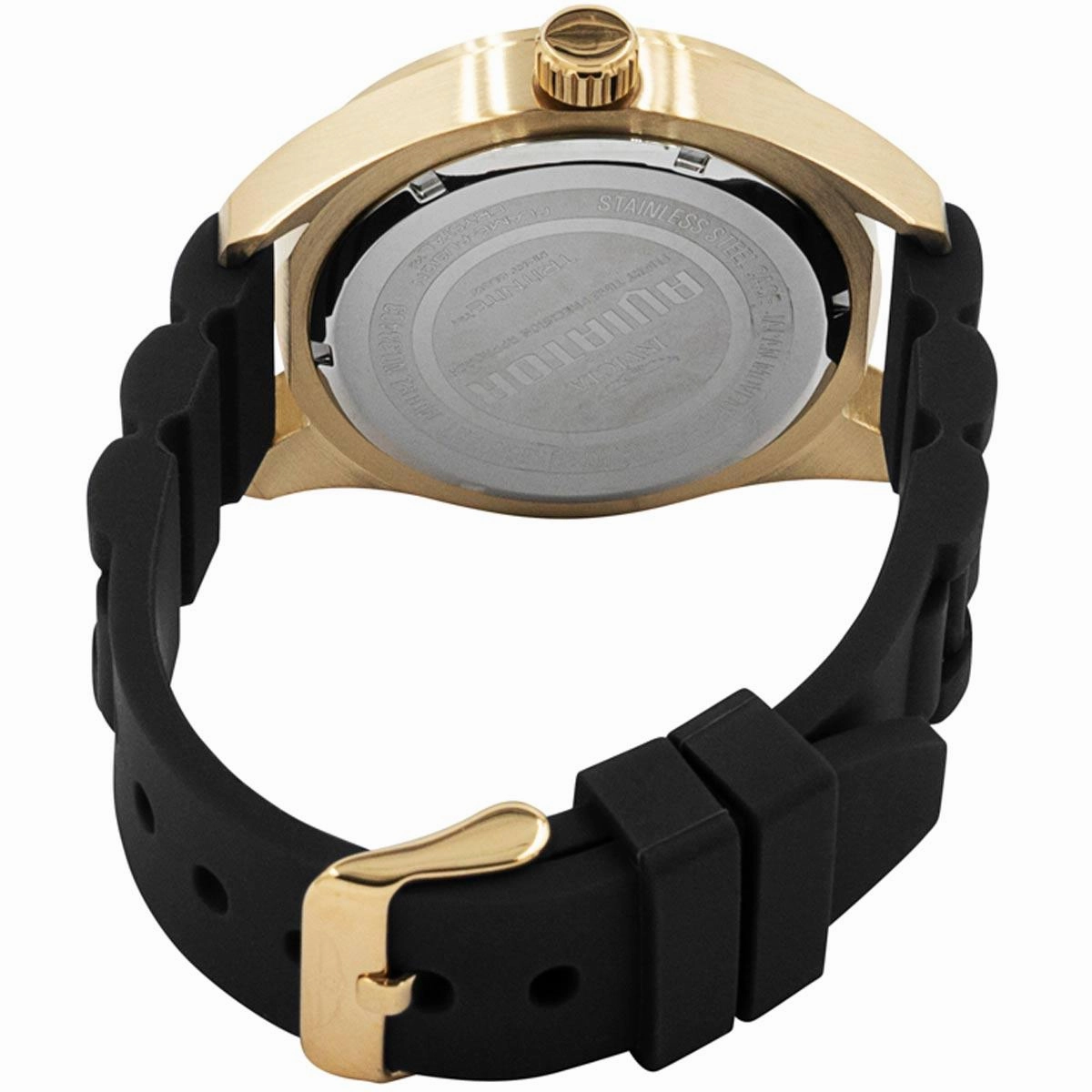 Invicta Men's Quartz Watch - Aviator Date Black Dial Silicone Rubber Strap | 38404